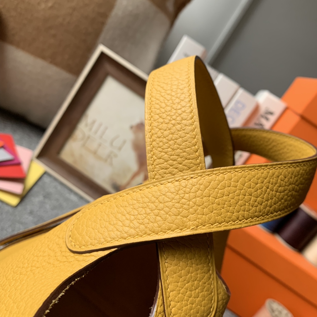 에르메스 피코탄18 카멜 은장 끌레망스 가죽